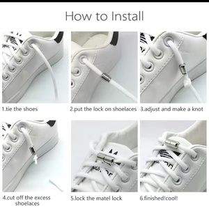 Adult or kids Sports Elastic Non-Tie  Semicircle Quick Lazy  Metal Laces